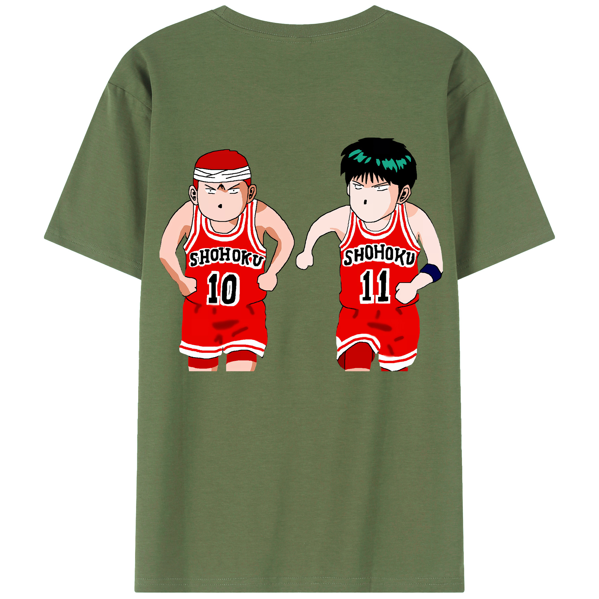 （画像用） SLAM DUNK／スラムダンク 綿100％ メンズ半袖Tシャツ（バックプリント） 通気性